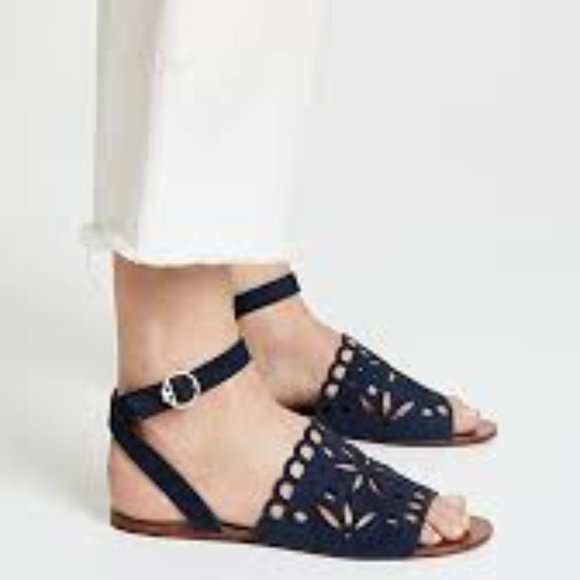 Auth TORY BURCH May Perforated Ankle Strap Sandal - Picture 6 of 8